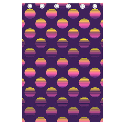 Retrowave Sunset Pattern Print Curtain