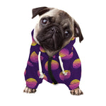 Retrowave Sunset Pattern Print Dog Zip Up Hoodie