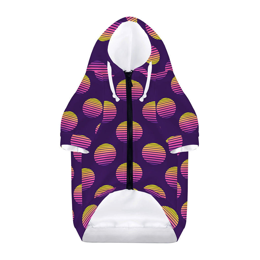 Retrowave Sunset Pattern Print Dog Zip Up Hoodie