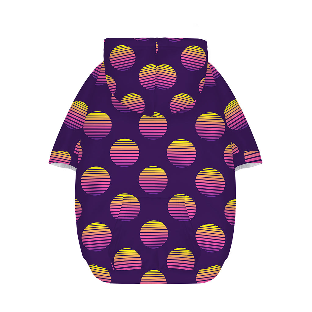 Retrowave Sunset Pattern Print Dog Zip Up Hoodie