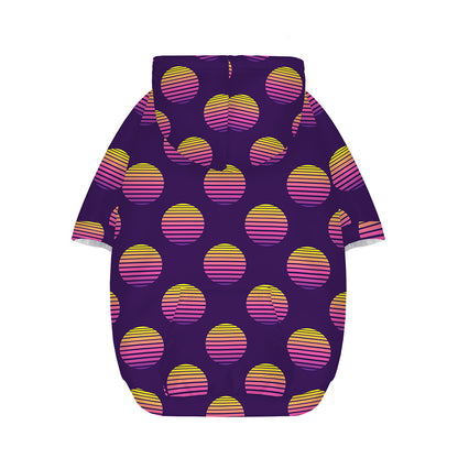 Retrowave Sunset Pattern Print Dog Zip Up Hoodie