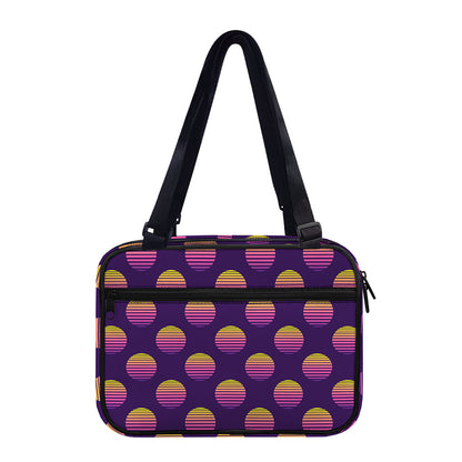 Retrowave Sunset Pattern Print Double Strap Bible Bag