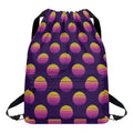 Retrowave Sunset Pattern Print Drawstring Backpack