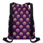 Retrowave Sunset Pattern Print Drawstring Backpack