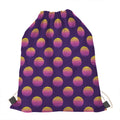 Retrowave Sunset Pattern Print Drawstring Bag