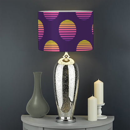 Retrowave Sunset Pattern Print Drum Lamp Shade