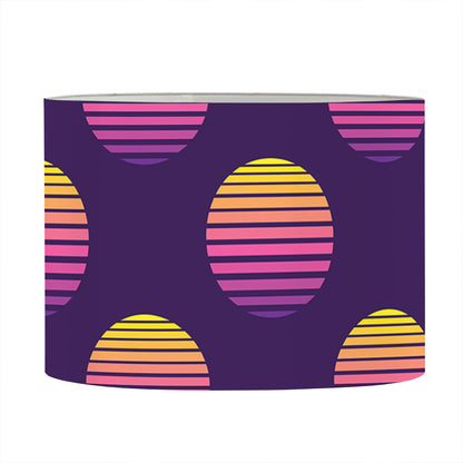 Retrowave Sunset Pattern Print Drum Lamp Shade