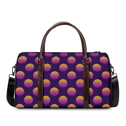 Retrowave Sunset Pattern Print Duffle Bag