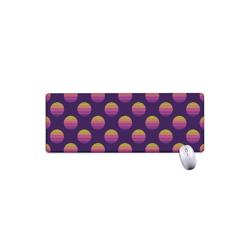 Retrowave Sunset Pattern Print Extended Mouse Pad