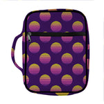 Retrowave Sunset Pattern Print Front Pocket Bible Bag