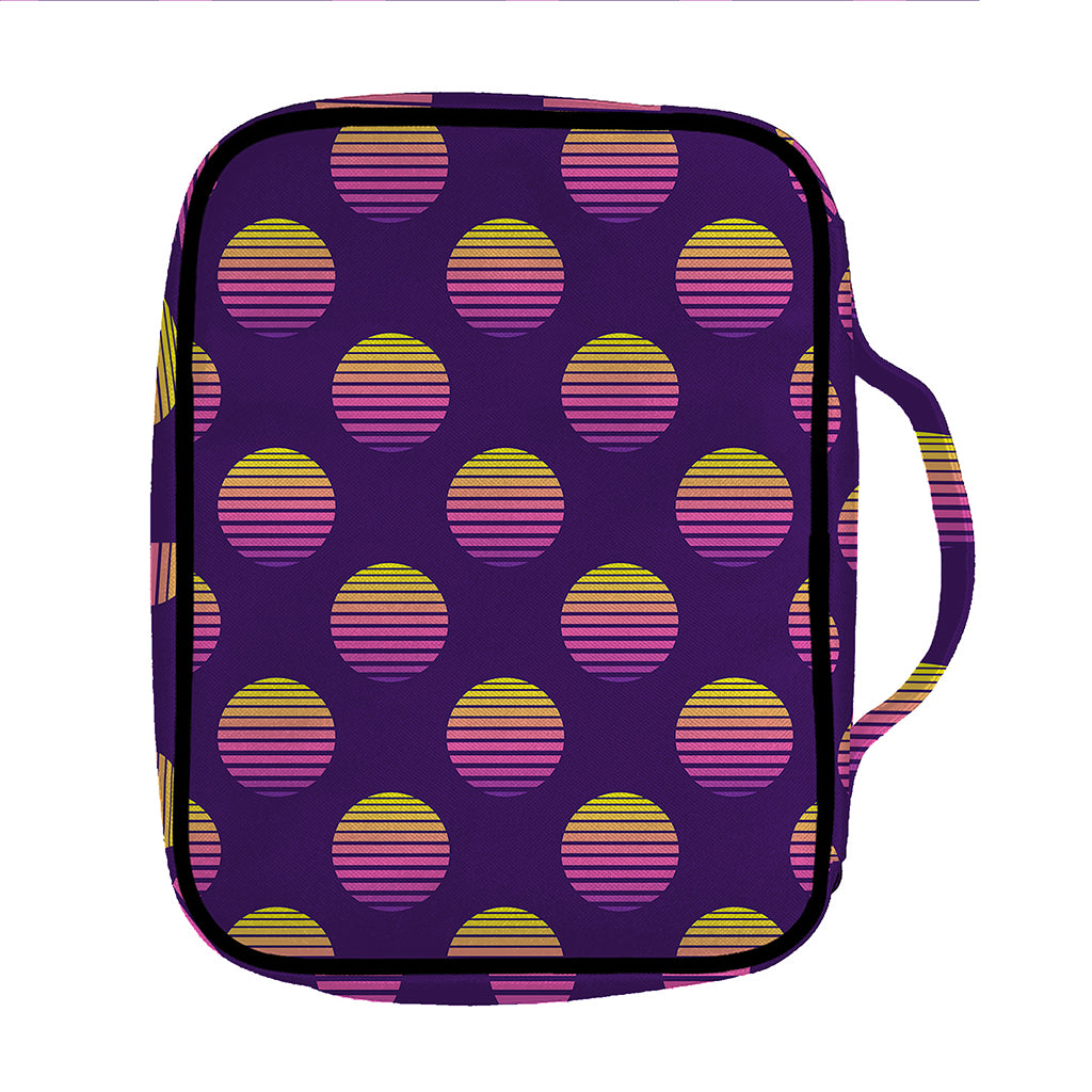 Retrowave Sunset Pattern Print Front Pocket Bible Bag