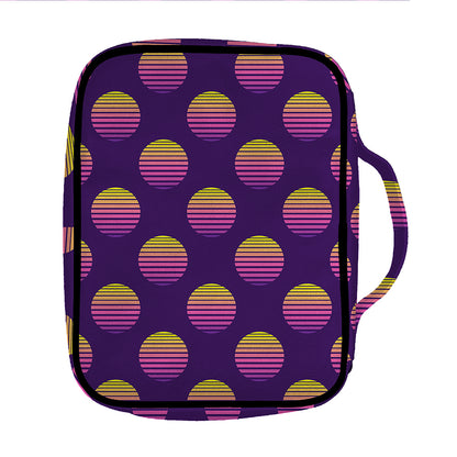 Retrowave Sunset Pattern Print Front Pocket Bible Bag