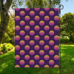 Retrowave Sunset Pattern Print Garden Flag