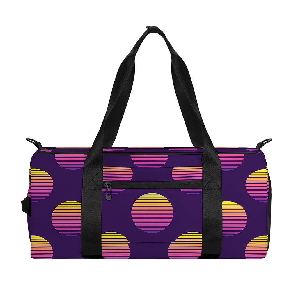 Retrowave Sunset Pattern Print Gym Bag