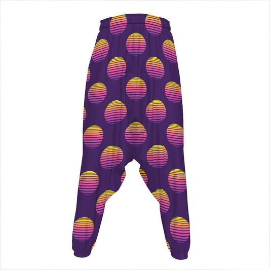 Retrowave Sunset Pattern Print Hammer Pants