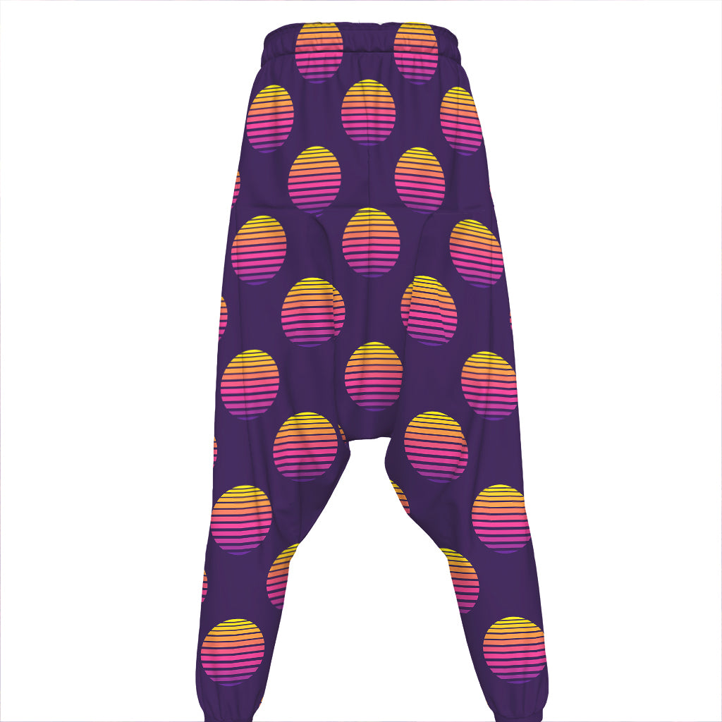 Retrowave Sunset Pattern Print Hammer Pants