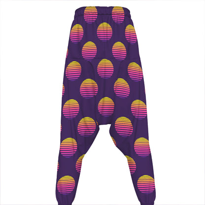 Retrowave Sunset Pattern Print Hammer Pants