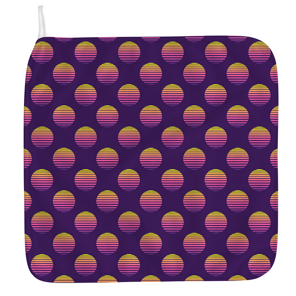 Retrowave Sunset Pattern Print Hand Towel