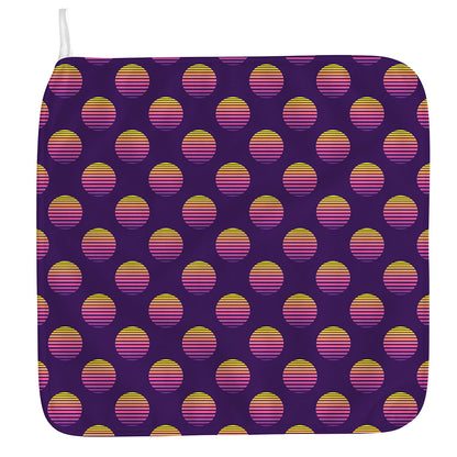 Retrowave Sunset Pattern Print Hand Towel