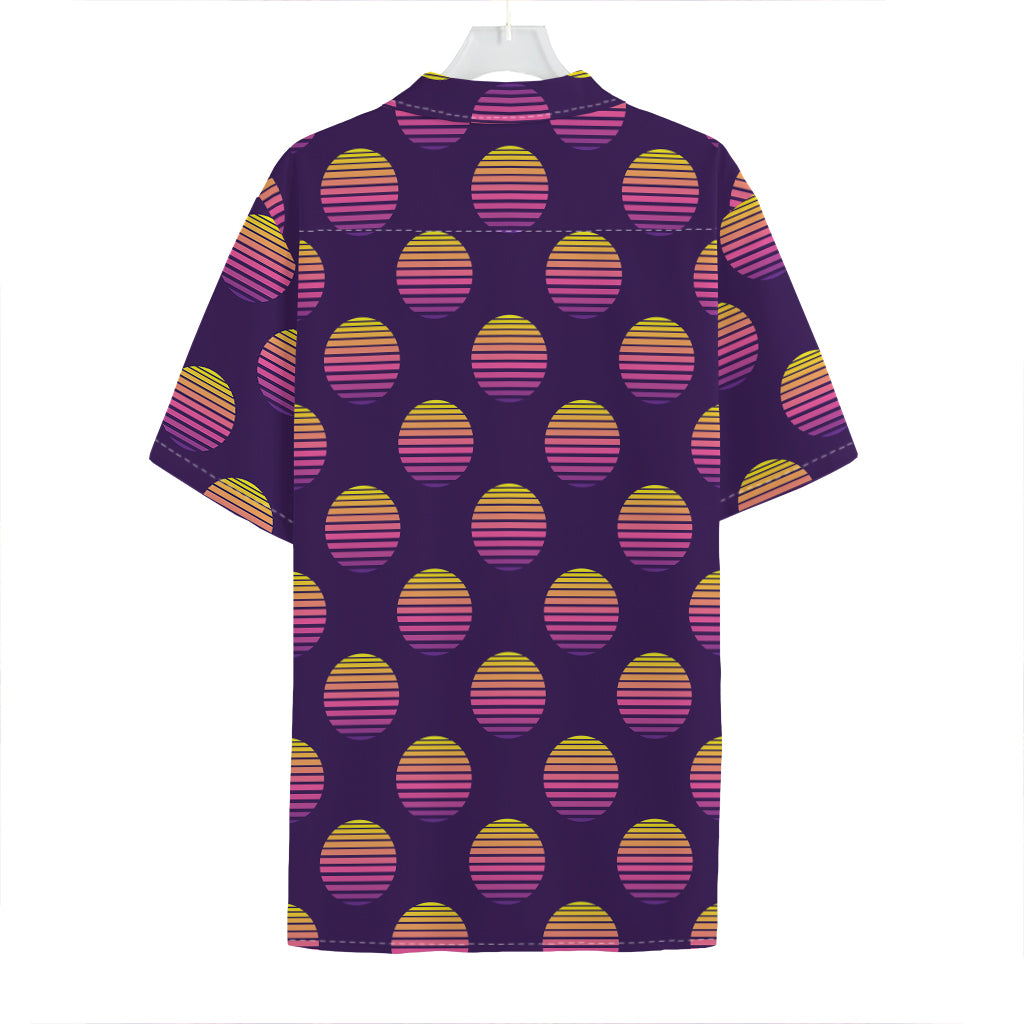 Retrowave Sunset Pattern Print Hawaiian Shirt