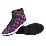 Retrowave Sunset Pattern Print High Top Leather Sneakers