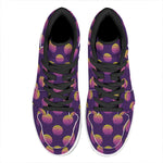 Retrowave Sunset Pattern Print High Top Leather Sneakers