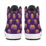 Retrowave Sunset Pattern Print High Top Leather Sneakers