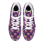 Retrowave Sunset Pattern Print High Top Leather Sneakers
