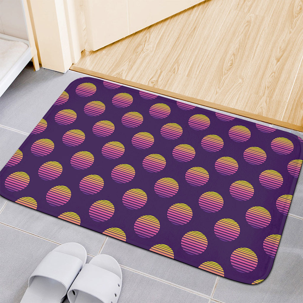 Retrowave Sunset Pattern Print Indoor Door Mat