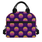 Retrowave Sunset Pattern Print Insulated Lunch Bag