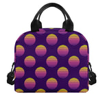 Retrowave Sunset Pattern Print Insulated Lunch Bag