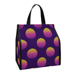 Retrowave Sunset Pattern Print Insulated Lunch Tote