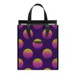 Retrowave Sunset Pattern Print Insulated Lunch Tote