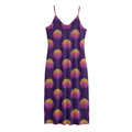 Retrowave Sunset Pattern Print Jersey Midi Cami Dress