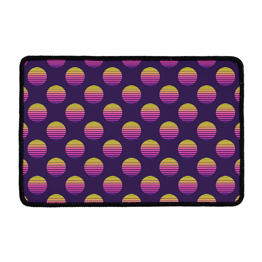 Retrowave Sunset Pattern Print Kitchen Mat