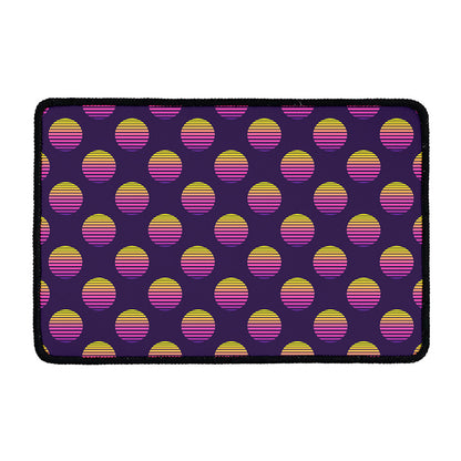 Retrowave Sunset Pattern Print Kitchen Mat