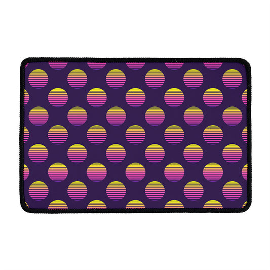 Retrowave Sunset Pattern Print Kitchen Mat