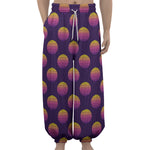 Retrowave Sunset Pattern Print Lantern Pants