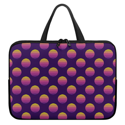 Retrowave Sunset Pattern Print Laptop Sleeve With Handle