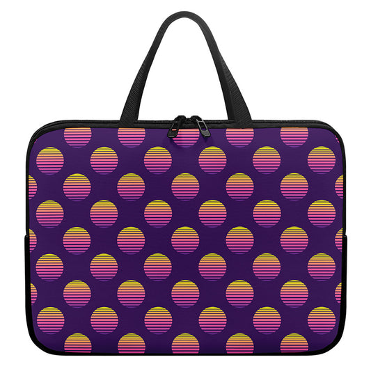 Retrowave Sunset Pattern Print Laptop Sleeve With Handle