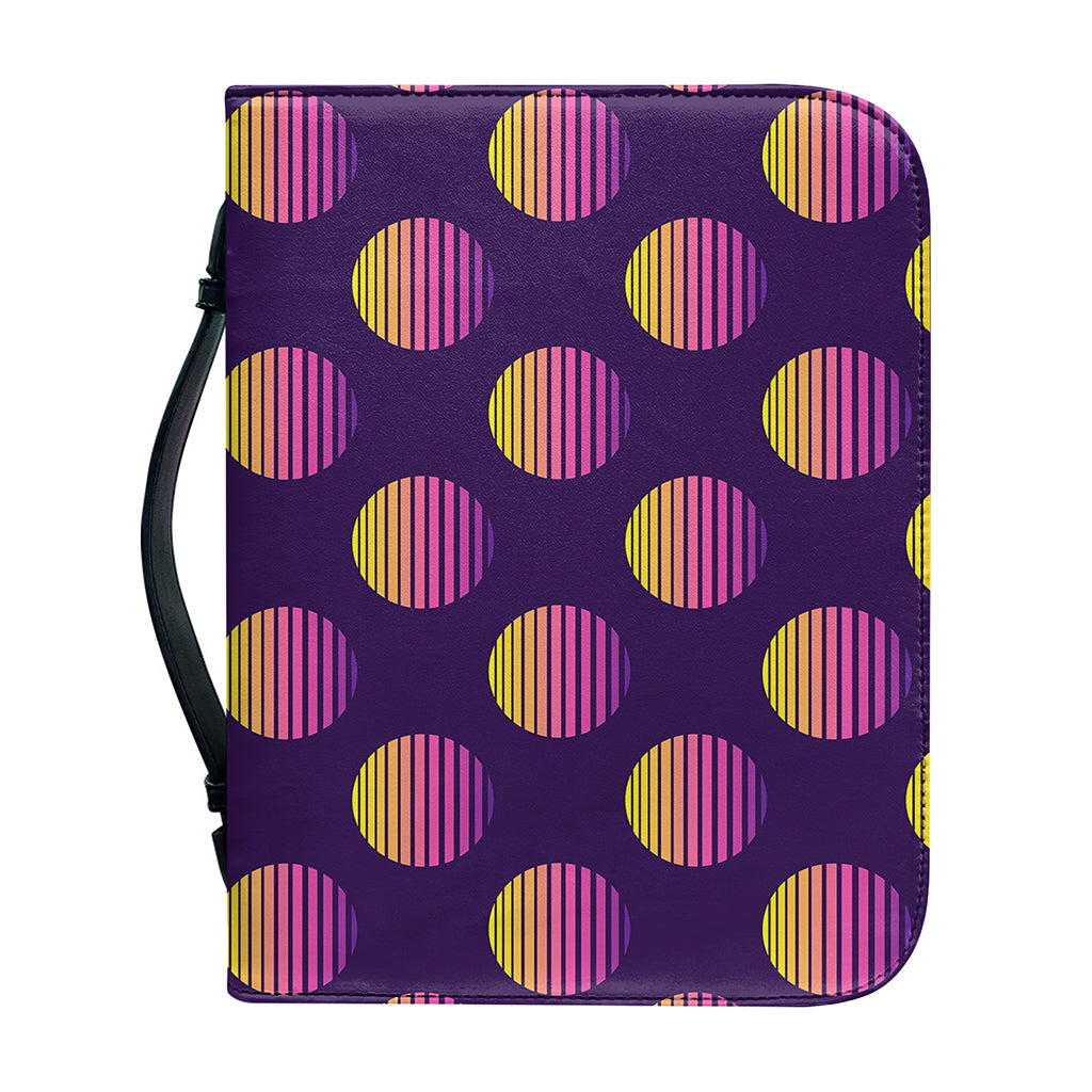Retrowave Sunset Pattern Print Leather Bible Cover