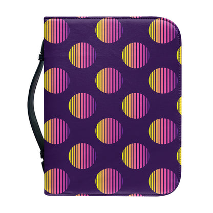 Retrowave Sunset Pattern Print Leather Bible Cover
