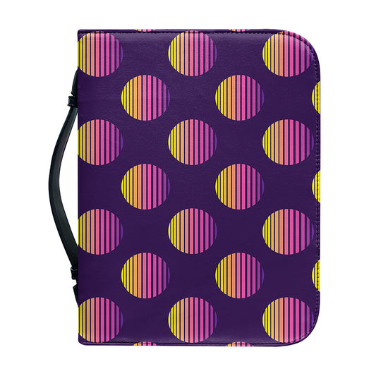 Retrowave Sunset Pattern Print Leather Bible Cover