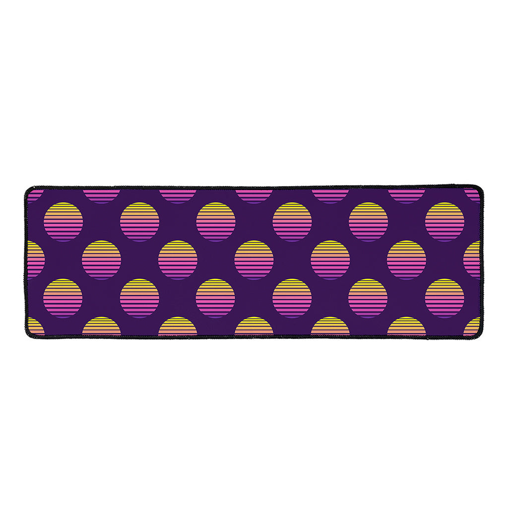 Retrowave Sunset Pattern Print Long Kitchen Mat
