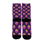 Retrowave Sunset Pattern Print Long Socks