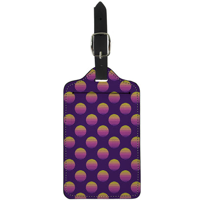 Retrowave Sunset Pattern Print Luggage Tag