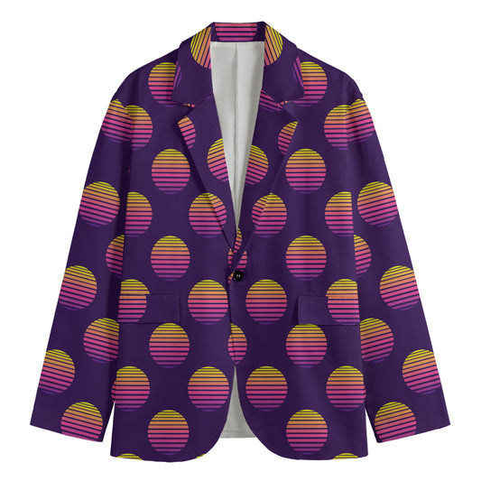 Retrowave Sunset Pattern Print Men's Blazer