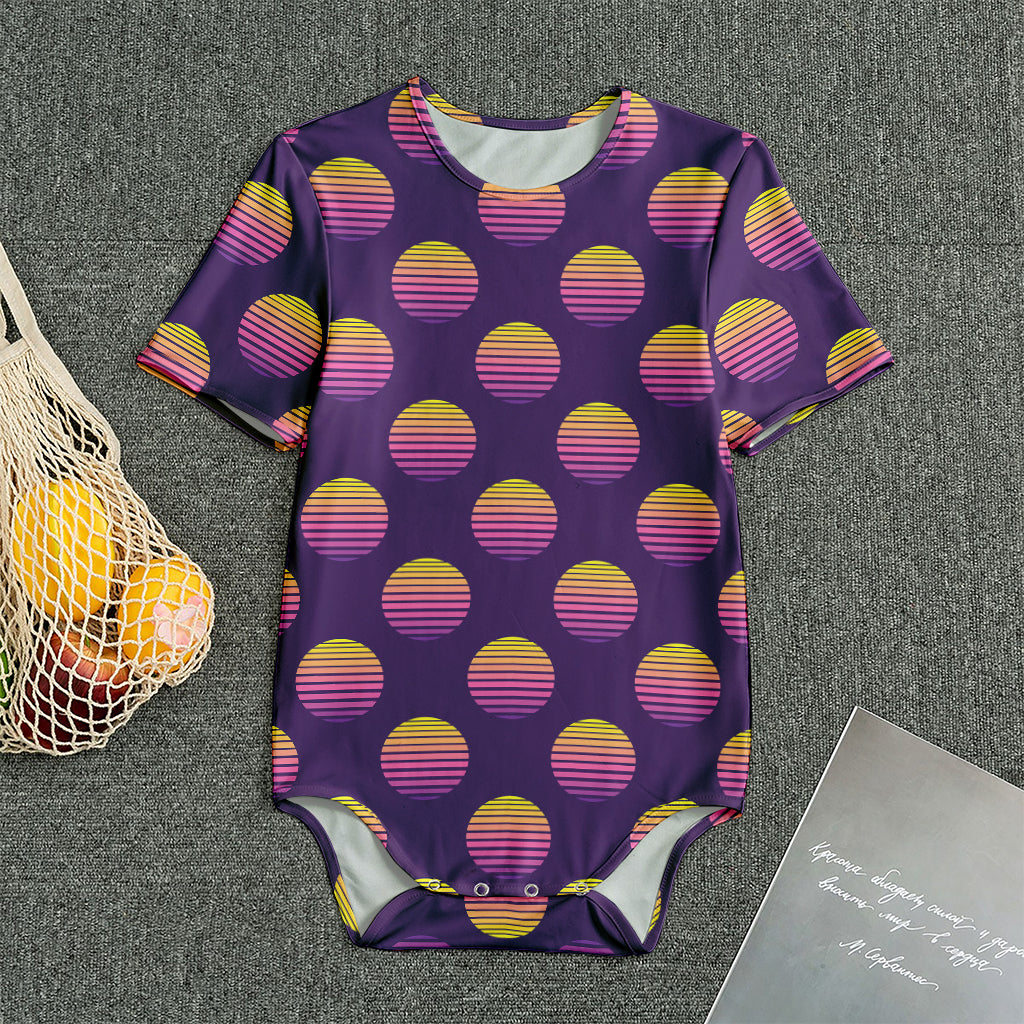 Retrowave Sunset Pattern Print Men's Bodysuit