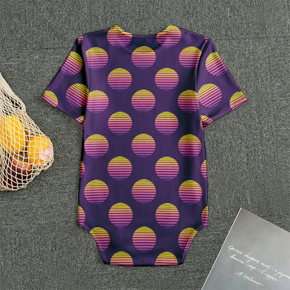 Retrowave Sunset Pattern Print Men's Bodysuit