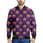 Retrowave Sunset Pattern Print Men's Bomber Jacket